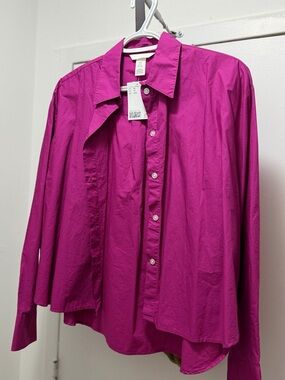H&M Bright Magenta Button-Down Shirt